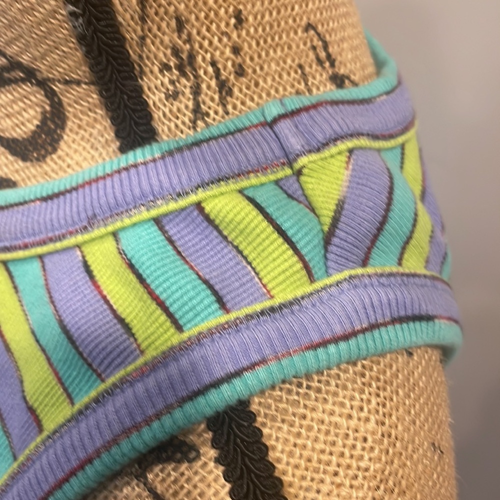Striped Sleeveless Top - Blue and Green - Picture 4 of 5